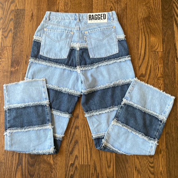 The Ragged Priest x Free People Stripe Panel Dad Jeans - Picture 8 of 12